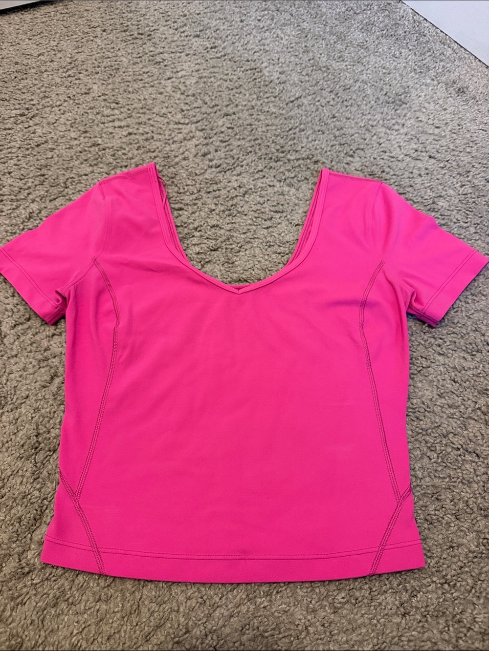 lululemon athletica Bright Pink Short Sleeve Scoop Neck Top